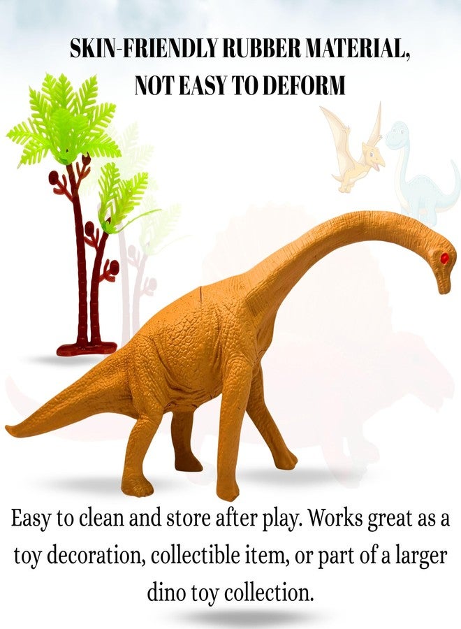 MALLEXO Realistic T-rex Dinosaur Action Figure for Kids 3+| 1Pcs Forest Dino with 7Pcs Jungle Set Accessories Prehistoric Wildlife Animal Figurine Playset for Boys and Girls Birthday Gift for Children - Image 5